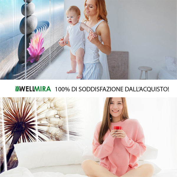 Set di 4 Tende a Pannello Papaveri alla Moda ad Acquerello