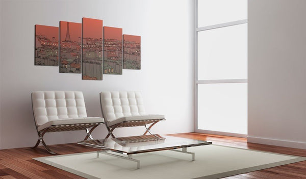 Quadro su tela - Tramonto con la Torre Eiffel sullo sfondo – IlyDecor